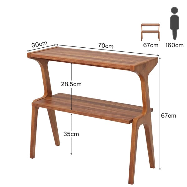 Smalt sidobord i retrodesign / sidobord / avlastningsbord / sof