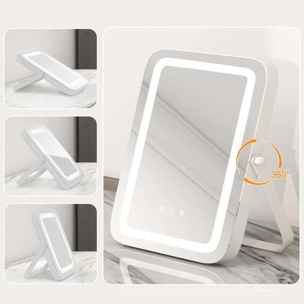 Makeup-spejl 30×25 cm med LED-belysning