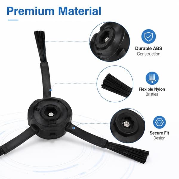 Sivuharjat, 2 kpl, Roborock Q7 Max+/T8 Plus -robottipölynimurii