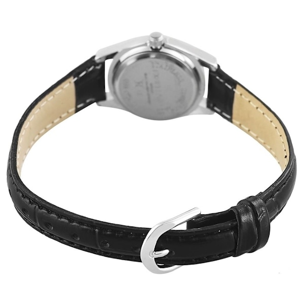Excellanc damklocka med armband i konstläder – svart/silver med