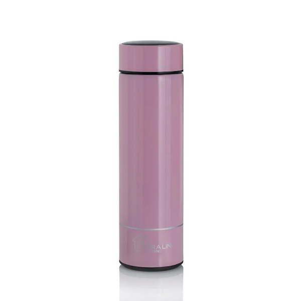 Rosa Termos med termometer med LED-display 500ml
