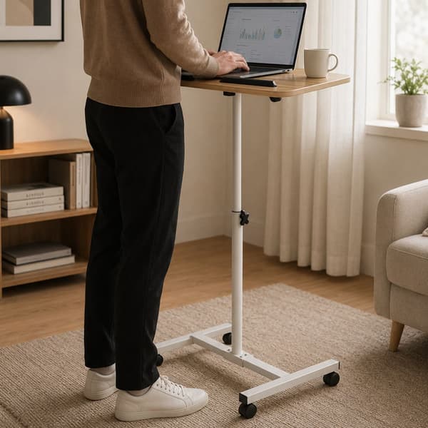 Höj- och sänkbart laptopbord med hjul