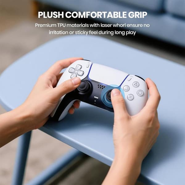 Joystickgreb til PS5/PS4, 10-pak – Svart / Erstatningshætter ti