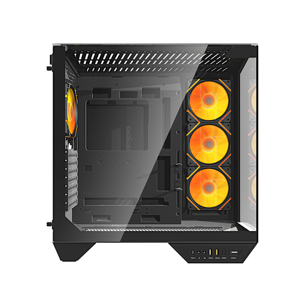 Darkflash DY470 Datorchassi med 4 ARGB fläktar - Svart