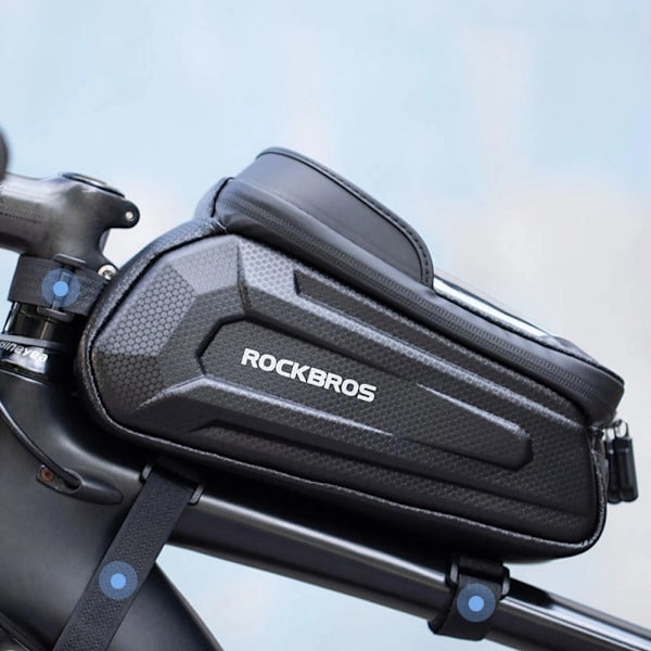 Cykelramväska med mobilfack - Svart