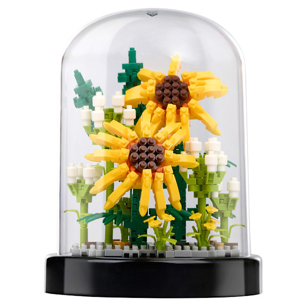 Byggklossar i glaskupol - Blommor