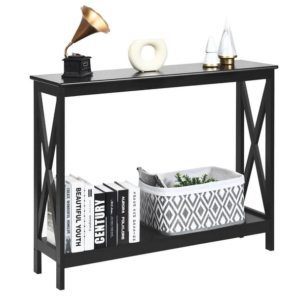 Konsolbord med underhylla 100cm - Sort