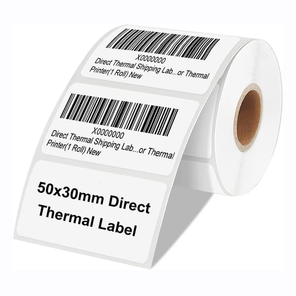 Etiketrulle til termoprinter 50 x 30 mm - 1500 etiketter pr. ru