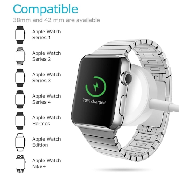 Langaton latausasema Apple Watch 4 / 3 / 2 / 1 Vit