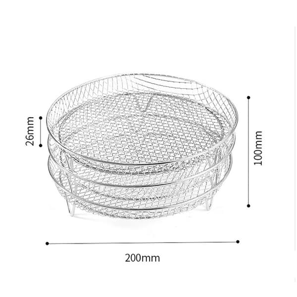 Airfryer-grillkurv rund 20 cm / airfryer-stativ i rustfrit stål