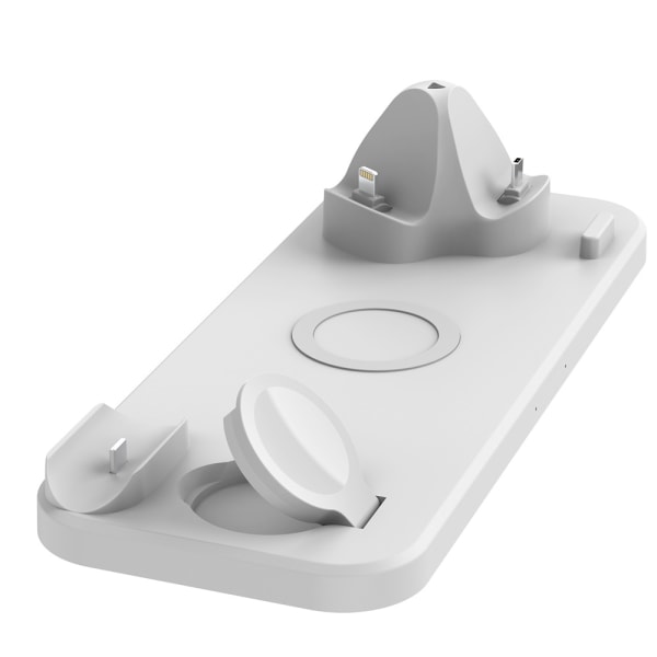 6in1 Latausasema Apple Airpods, Watch & iPhone Valkoinen