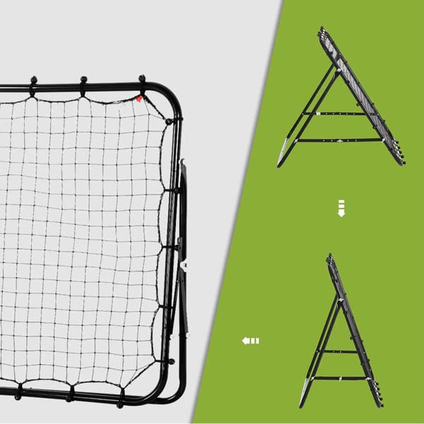 Fodbold-rebounder 84 x 84 cm / justerbar returvæg til fodbold /