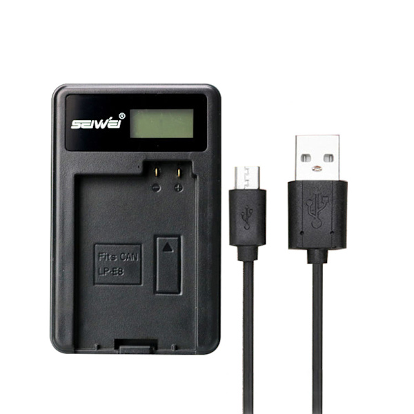 Canon LP-E8 USB-laddare med LCD-display