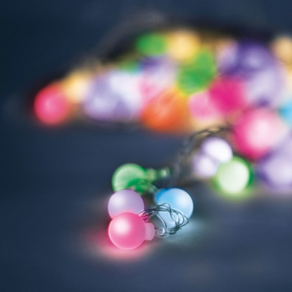 Frostet RGB lyskæde 6,5 m 30 pærer