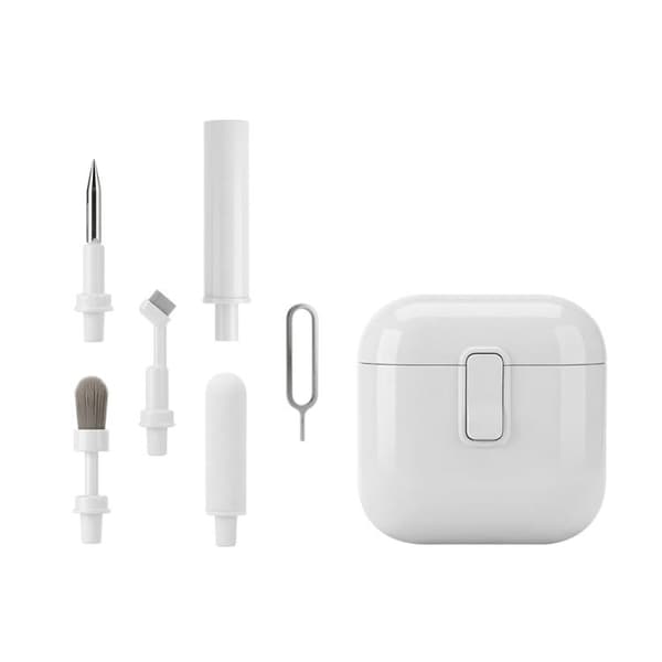 5-i-1 multifunktionelt rengøringssæt til hovedtelefoner – Hvid
