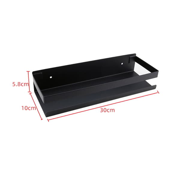 Krydderihylde i rustfrit stål 30 cm - Sort
