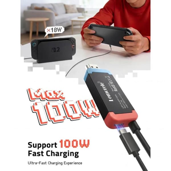 Lemorele Dockningsstation L100 USB-C med HDMI 4K och PD-laddnin