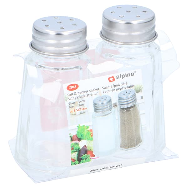 Salt- och Pepparkar i glas / Alpina Kryddset 60 g