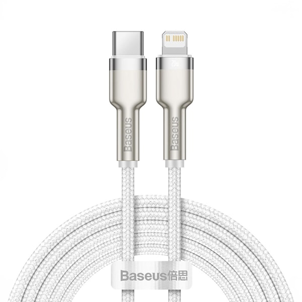 Cafule USB-kaapeli USB-C ja Lightning 20W PD 2m - Valkoinen