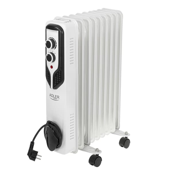 Adler oljeelement 2000W / Oljefylld radiator med termostat / Fl