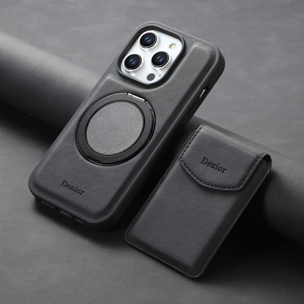 Konstläderskal med magnetisk korthållare till iPhone 16 Plus me