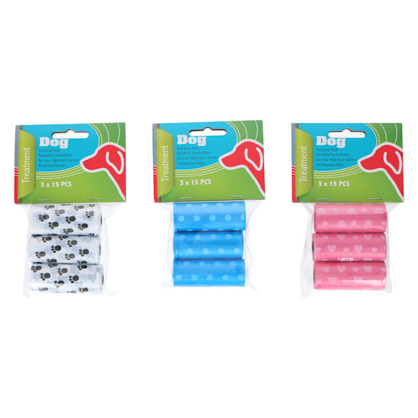 Hundbajspåsar 3x15-pack