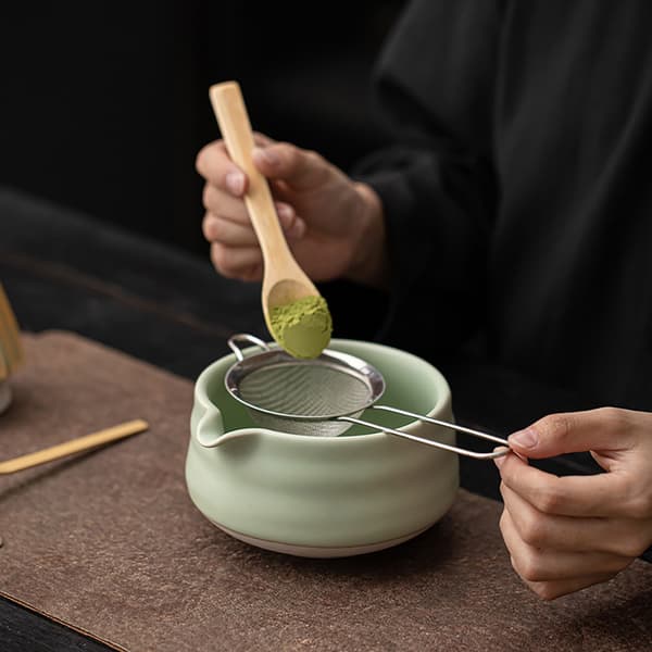 Matcha Tea Set / Unpatterned Ru Yao matchaset med 8 delar / mat
