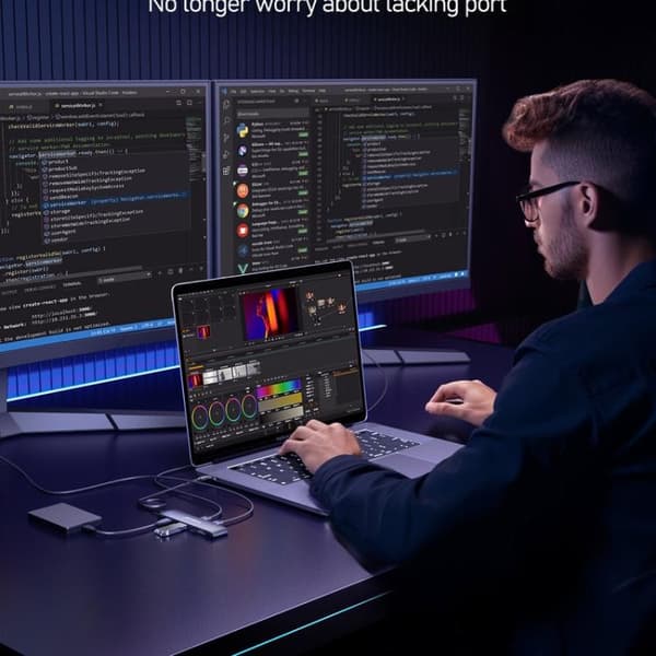 Lemorele TC97 USB-C -telakointiasema, jossa on HDMI 4K, Gigabit