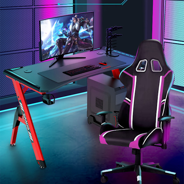 Spillebord med RGB - Sort med røde ben