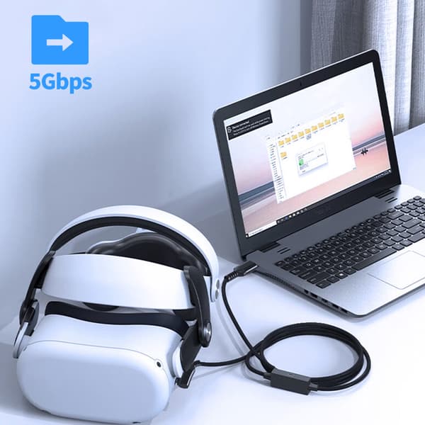 Forbindelseskabel USB-C til VR Quest 3 / Pico 4 / USB-C-forbind
