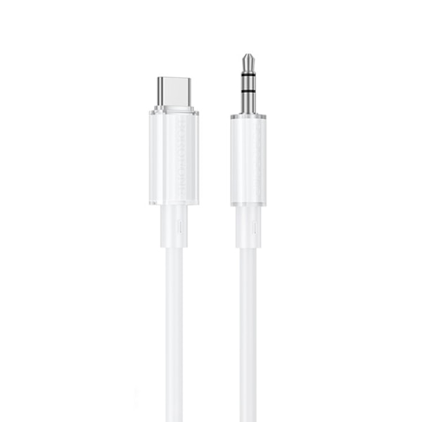 Borofone lydkabel USB-C til 3,5 mm 1 m - hvid