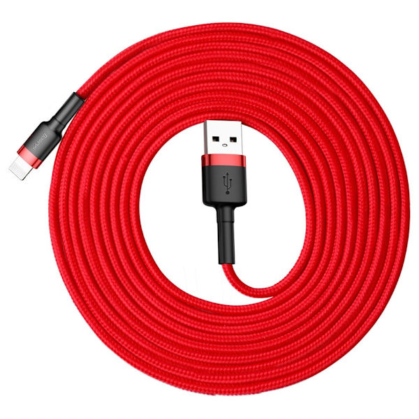 Baseus Cafule USB-kaapeli USB-Lightning 2A QC 3.0 3m - punainen