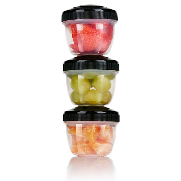 Förvaringsburkar med lock 3-pack - 130 ml