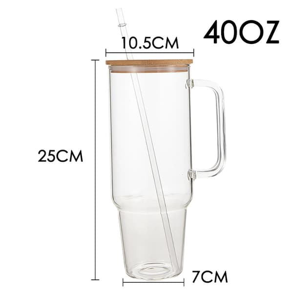 Sugrörsmugg i glas till bilen / termosmugg med sugrör / take aw