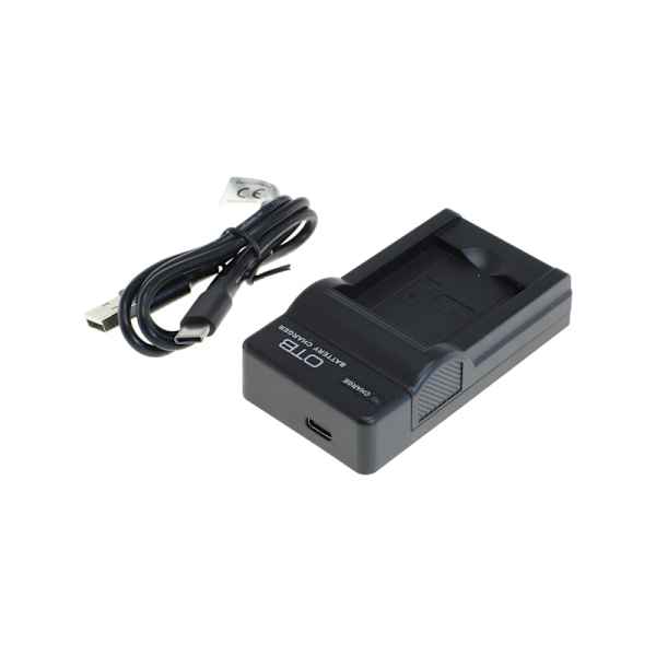 Akkulaturi Panasonic DMW-BCM13E:lle, jossa on USB-C-liitäntä