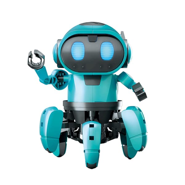 Tobbie The Robot - Blå - Interaktiv byggerobot med IR-sensor og