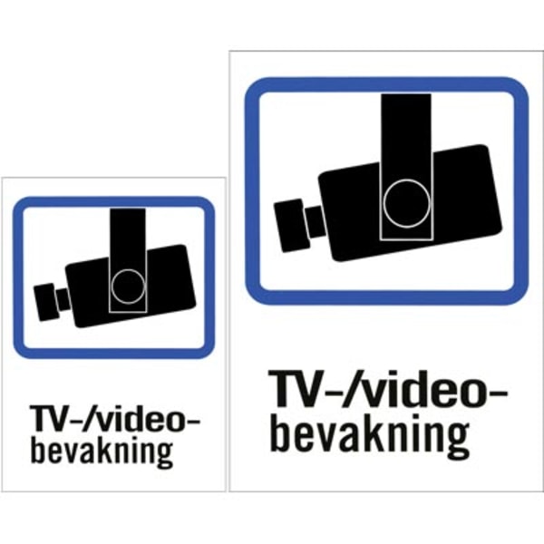 Plastskylt, TV/Video-bevakning