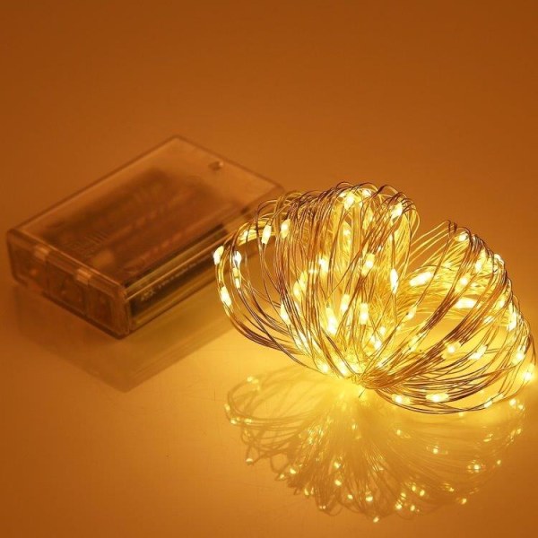 Ljusslinga / Led-slinga 10meter - 100st gula lampor