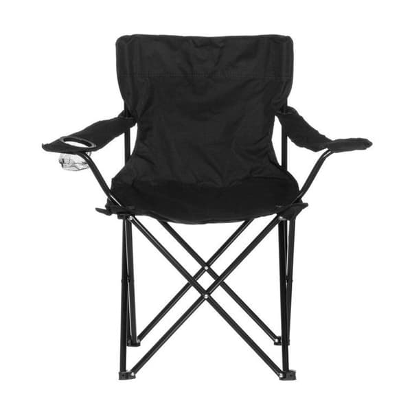 Atom campingstol med flaskhållare - Svart / hopfällbar campings
