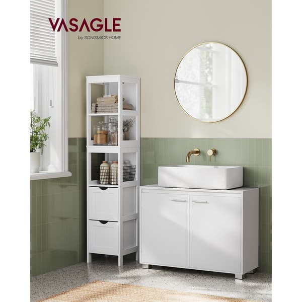 Tvättställsskåp med 2 dörrar 80x30x60 cm - Vit / Underskåp för