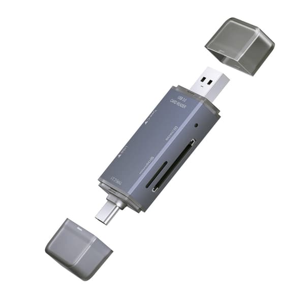 4-i-1 SD-kortlæser med USB og USB-C