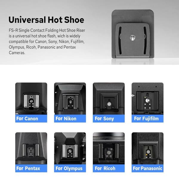 Godox FS-R fällbar blixtskoförhöjare / fällbar hot shoe riser f