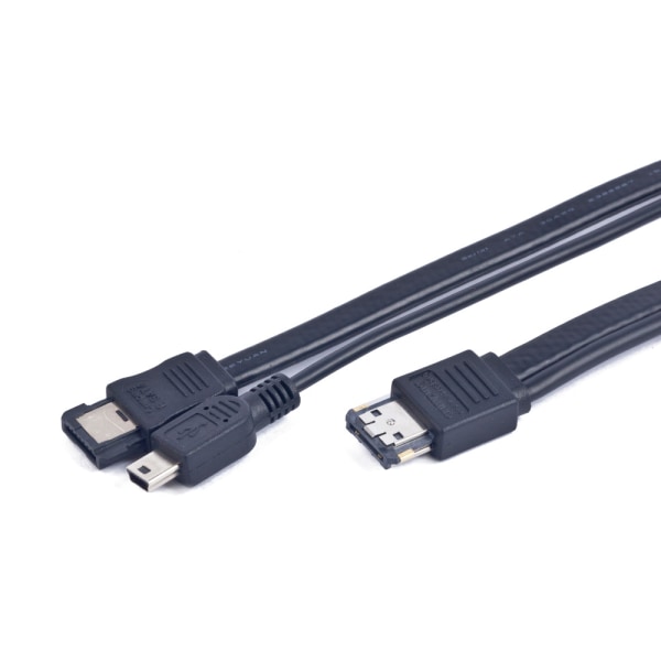 eSATAp – eSATA/Mini & USB -kaapeli 1 m,  6 Gbps, musta