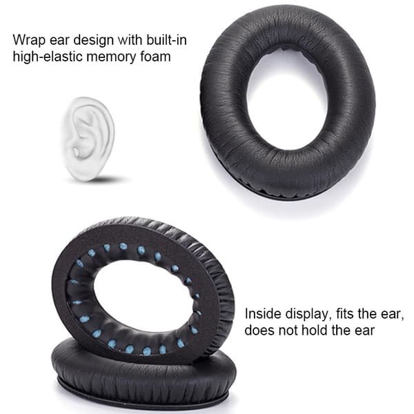 Bløde ørepuder til Bose QC2 / QC15 / AE2 / QC25 / QC35 - Sort