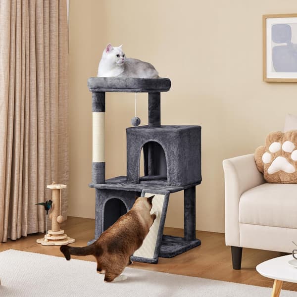 Kattetræ med 3 niveauer 60×45×106 cm / kradsetræ med 2 huler, k