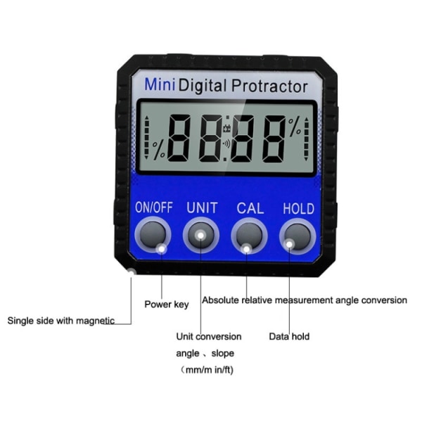 Digital Vinkelmätare med stark magnet - Lcd display