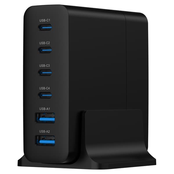 75 W ladestation med 4 x USB-C og 2 x USB / GaN-ladestation med