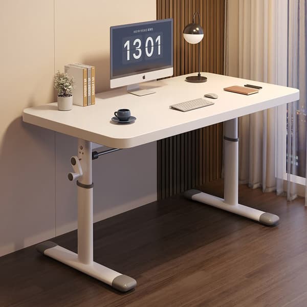 Vitt Höj och Sänkbart Skrivbord 120cm