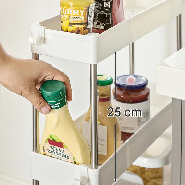 Smal Rullvagn med 4 hyllplan - Vit