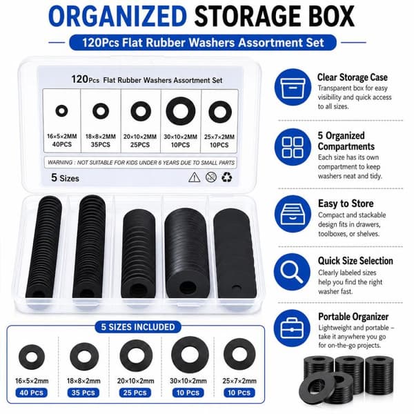 120-pack distansbrickor i nylon / isolerbrickor / washers i 5 s